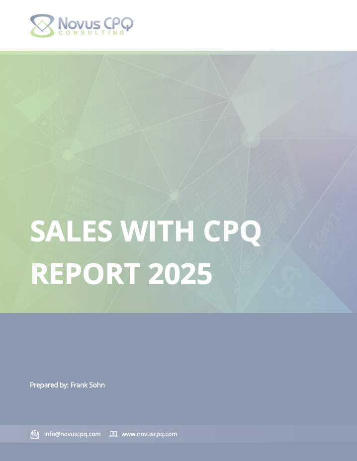 The cover of the 2025 Sales with CPQ Report, featuring an in-depth and independent CPQ analysis prepared by Frank Sohn